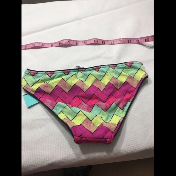 NWT Seafolly Beach Vibe Hipster Bikini Bottom [ 4 US ] Pink yellow‎ green - Picture 6 of 8